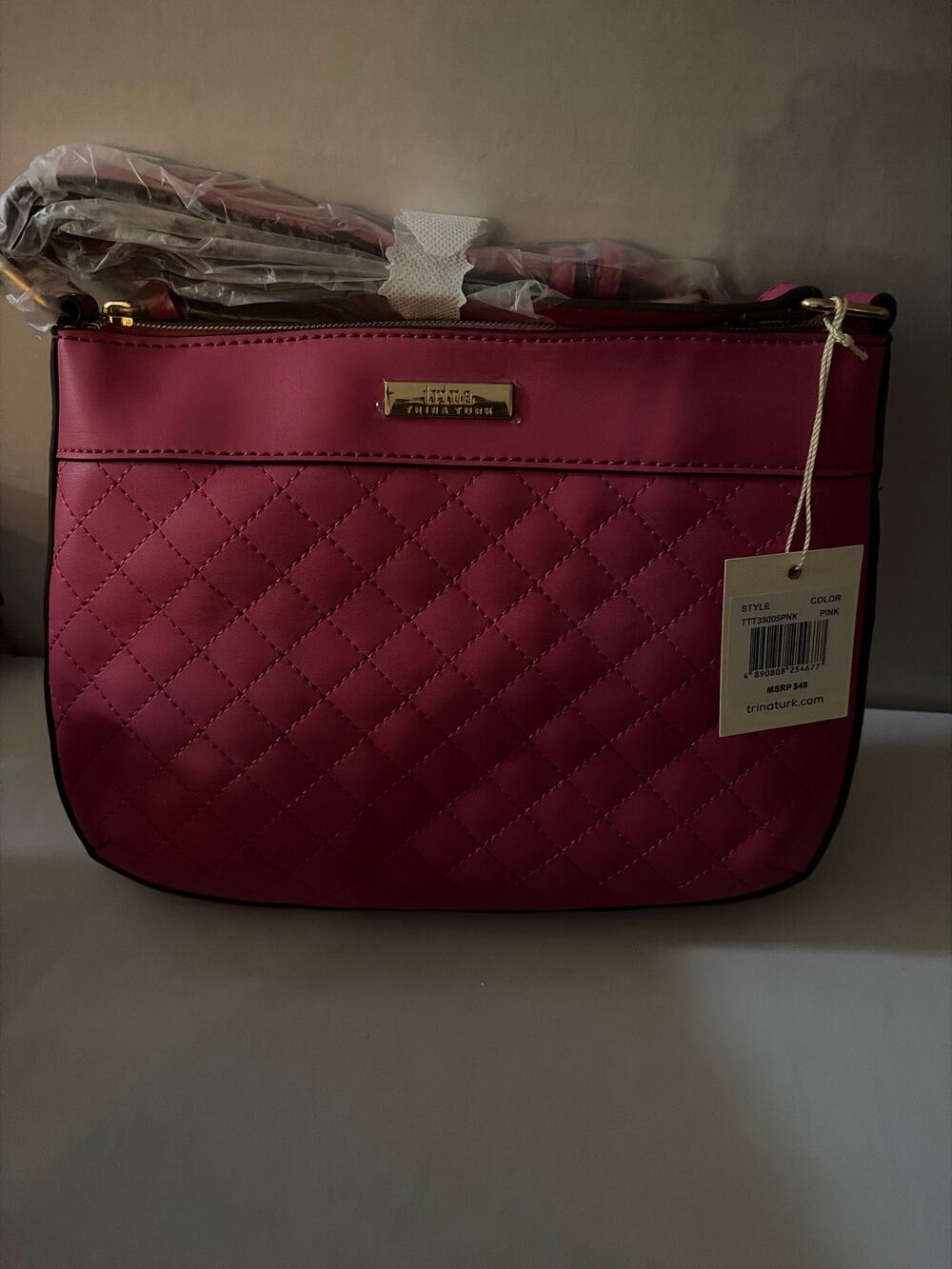 Trina Turk Pink Quilted Crossbody Bag